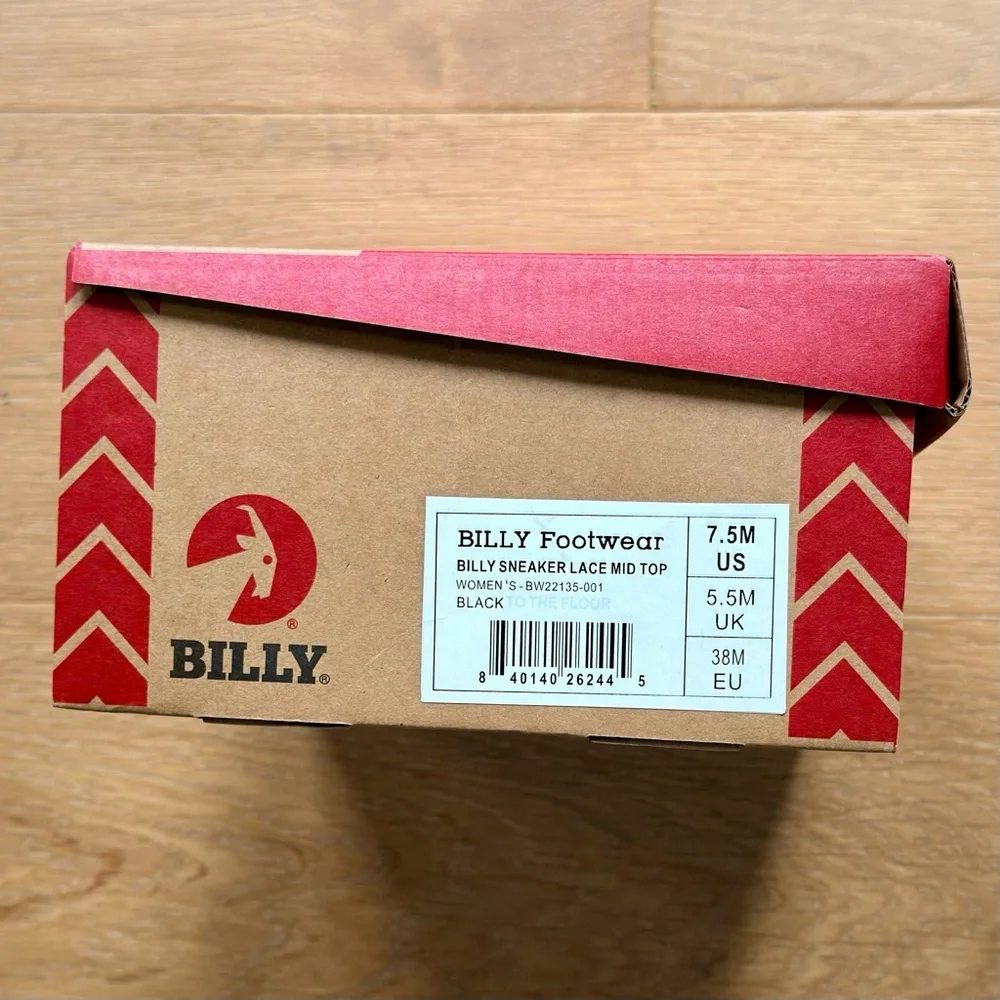 NWT Billy Footwear Sneakers Mid Top Black Easy On/Off Zipper Women’s 7.5 - Picture 12 of 14